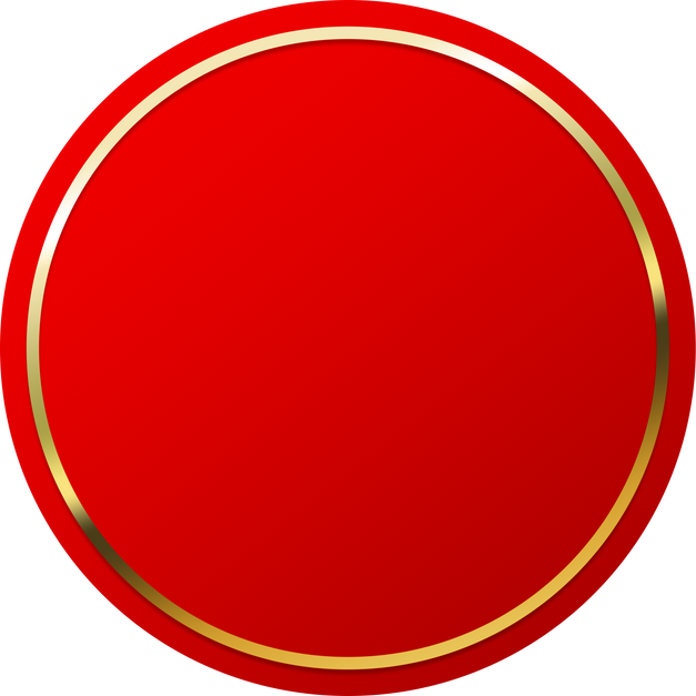 red banner gold circle frame and dot